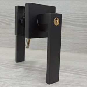 Three Pole Handle Lock Matte Black Key
