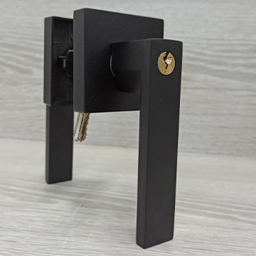 Three Pole Handle Lock Matte Black Key