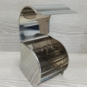 Toilet Roll Holder with Cover Shiney Chrome